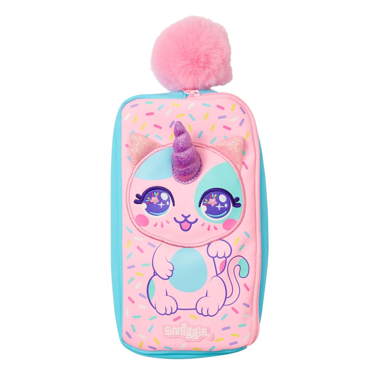 Colorful unicorn dual -layer pen bag