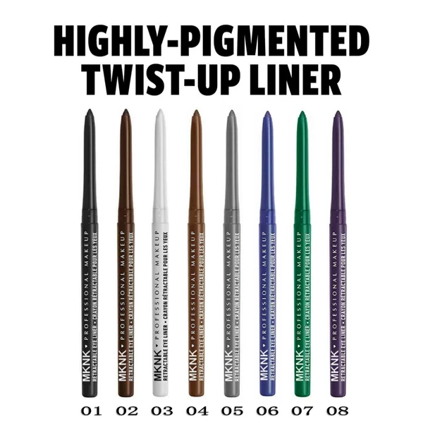 Cross-Border Beauty Mknk Automatic Retractable Silkworm Eyeliner Eyeliner Cream Eyeliner Gel Pen & Lip Liner Lipstick Pen