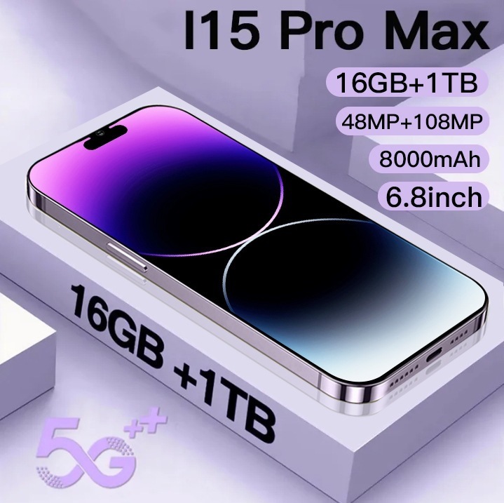 I15 Pro Max Android Smartfon 6.8" Ekran Dual SIM