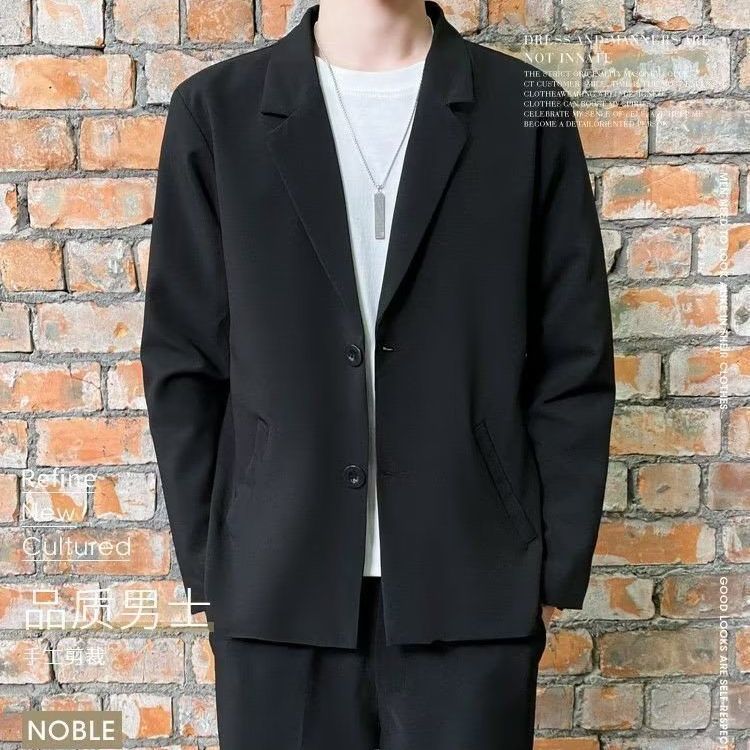 작은 세트 남성 자켓 가을 빛 성숙한 한국 패션 비즈니스 캐주얼 하이 엔드 센스 느슨한 세트 탑 트렌디