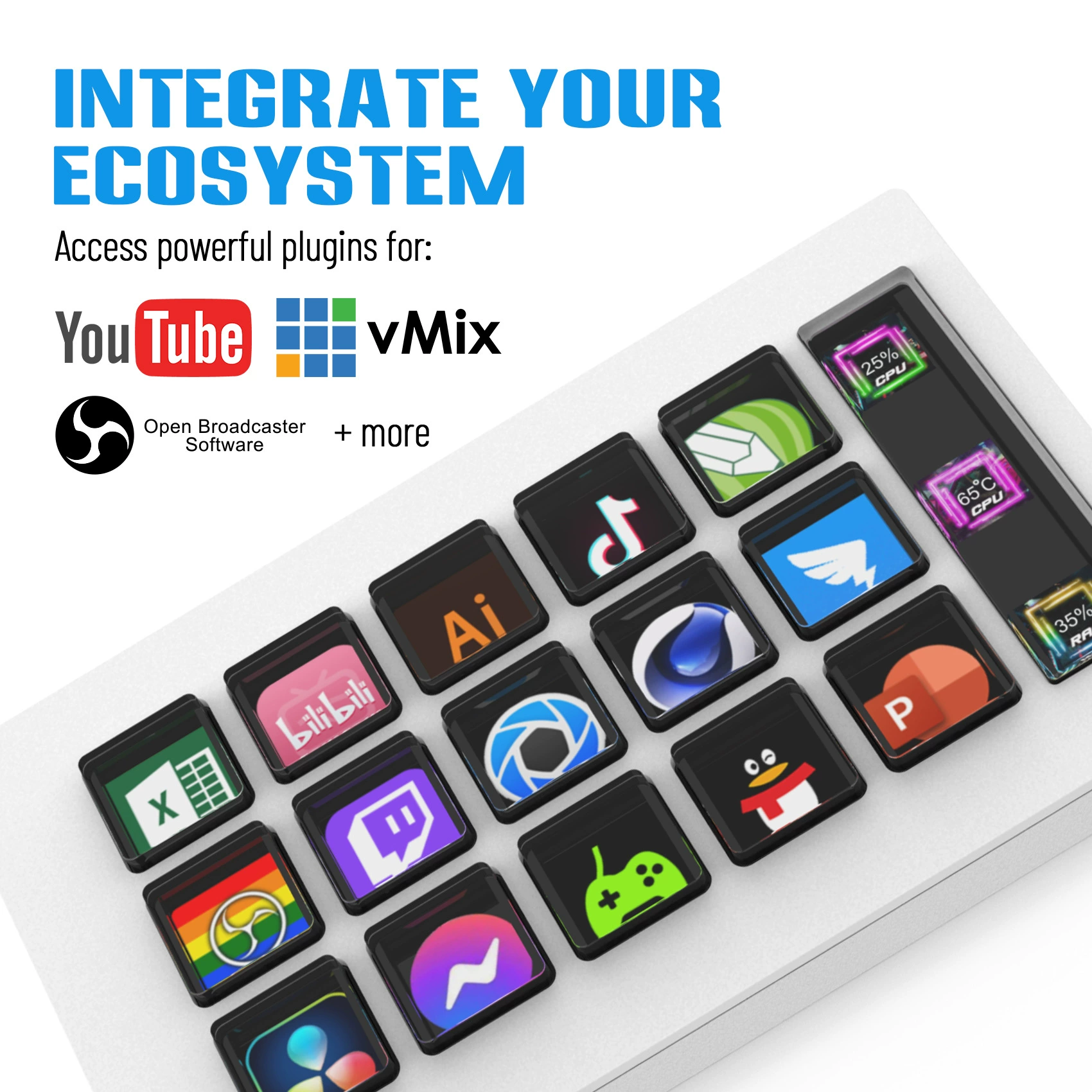 Domestic StreamDeck live console macro button LCD screen custom keypad table helper