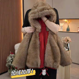 女童连帽棉服秋冬款2025新款皮毛一体两面穿棉衣女孩冬季夹棉外套