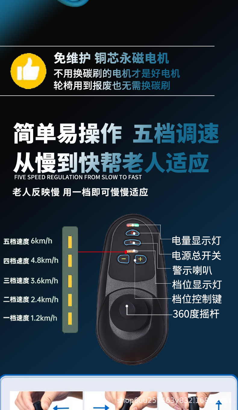 Electric wheelchair manufacturers wheelchair for the elderly light portable folding elderly disabled intelligent full-automatic four-wheel scooter