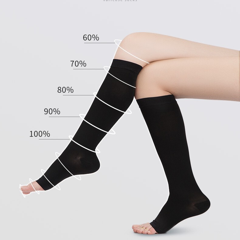 In-Stock Wholesale Mid-Calf Open-Toe Gradient Compression Socks, Calf Protection Elastic Socks, Compression Socks for Pregnant Women's Edema Care In-Stock Wholesale Mid-Calf Open-Toe Gradient Compression Socks, Calf Protection Elastic Socks, Compression Socks for Pregnant Women's Edema Care