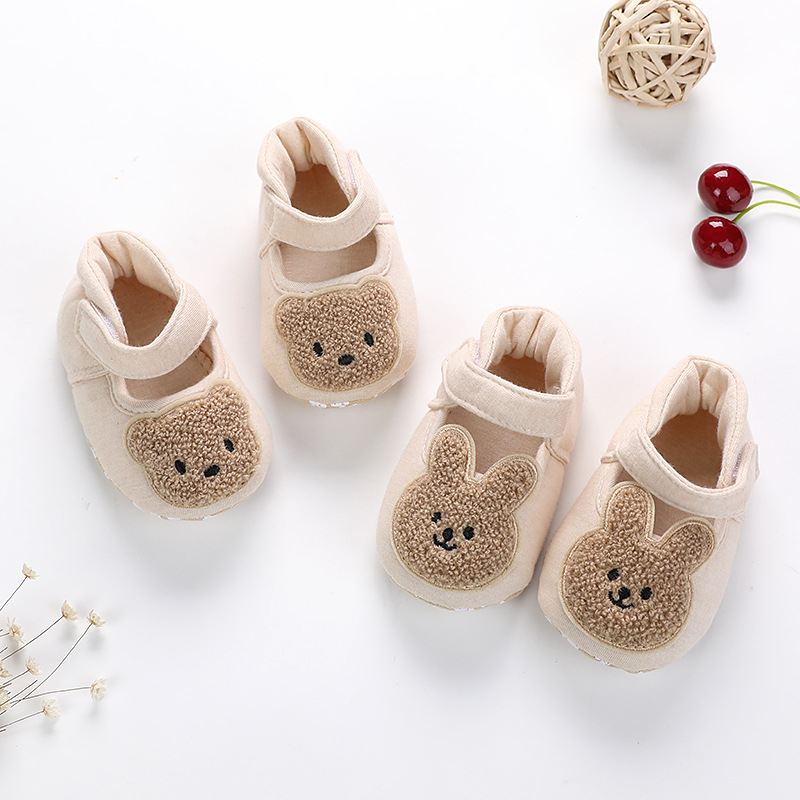 Spring 2022 new color cotton bear bunny single shoes men's baby girl baby front soft soled non-slip toddler shoes one piece dropshipping