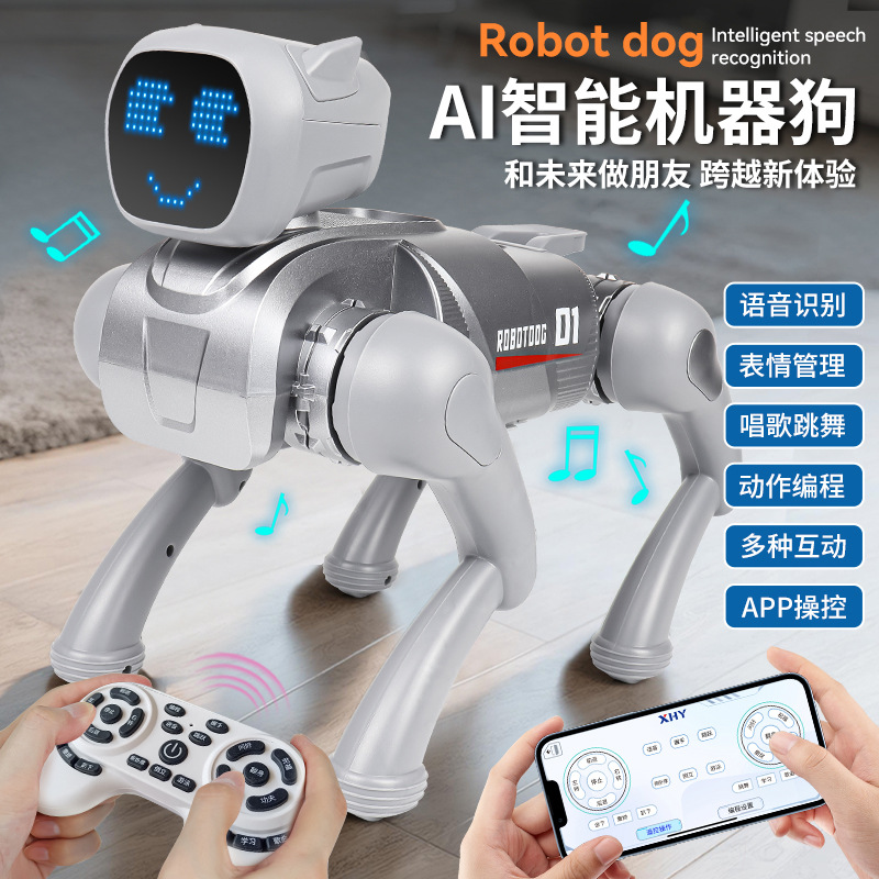 Niños AI inteligente robot perro juguete puzzle regalo de cumpleaños acompañante robot educación de control remoto programación perro mecánico