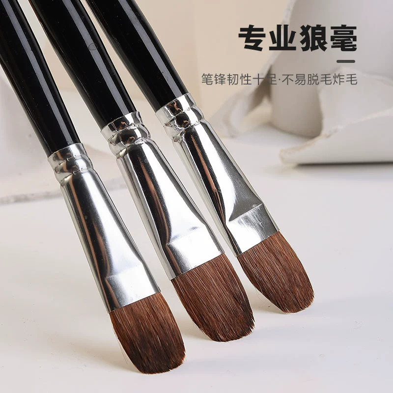Paint Brush Set Baowang, wolf-hair round & flat brushes for gouache, watercolor, acrylic