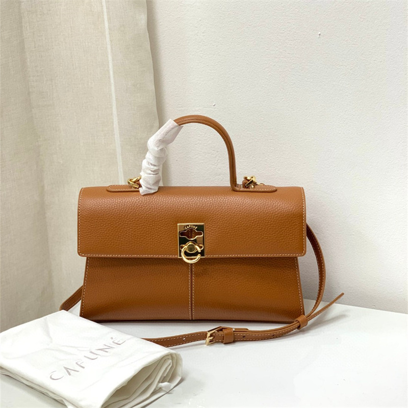 CAF Hong Kong Niche Design 2026 New Cowhide Briefcase Small Women's Shoulder Crossbody Handbag Square Bag - Thumbnail 6