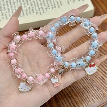 新款三丽鸥小众亚克力手链 小清新情侣串珠小猫咪学生饰品批发