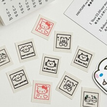 高品质上浆棉标可爱猫咪布标辅料文具手账手作装饰水洗标娃衣印唛