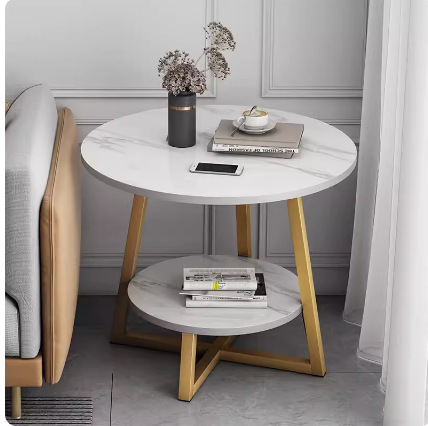 Mesa de café Luz de lujo nórdico combinación moderna simple pequeña mesa de café pequeña mesa redonda simple sala de estar casa pequeño sofá mesa lateral