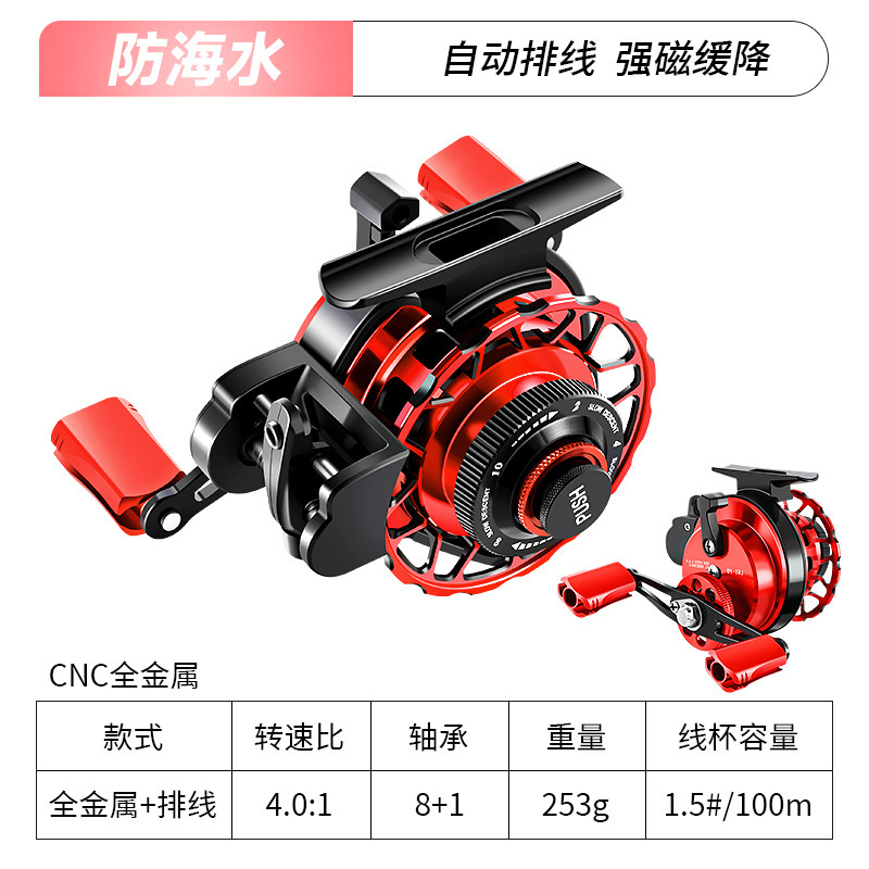 自动排线一键磁力缓降全金属数显计数筏钓轮带泄力筏轮阀杆鱼线轮|undefined