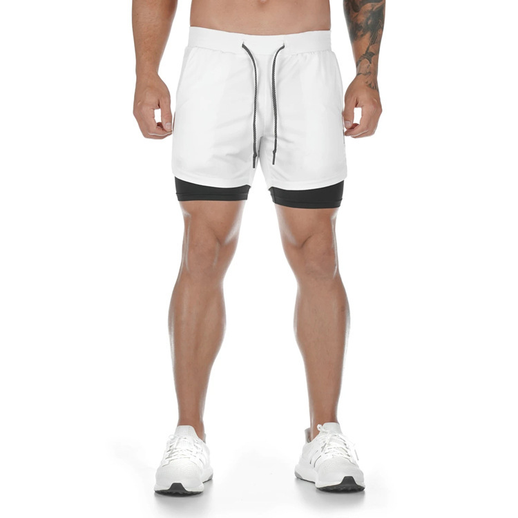 1 Cross-Border Sommer-Sportshorts für Herren, doppellagig, schnelltrocknend, atmungsaktiv, für Squat-Jogging, Workout, Freizeit und Basketball_voghion.com