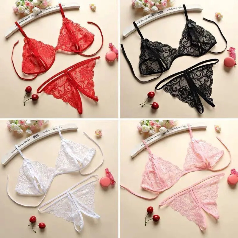 Three-point sexy underwear thong women's sexy underwear love couple game toy