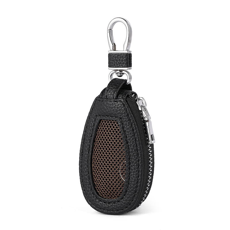 Bolsa de llaves de automóvil de cuero simple, bolsa de llaves de luz solar para hombres, bolsa de llaves universales para mujeres, bolsa de almacenamiento de llaves coreanas
