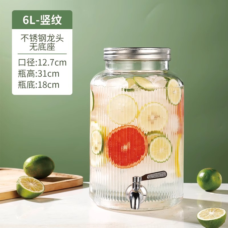 En nombre del barril de Cola, barril de bebida de cerveza, barril de vino de barman, barril de té de frutas con grifo, barril de jugo, contenedor, botella de vidrio