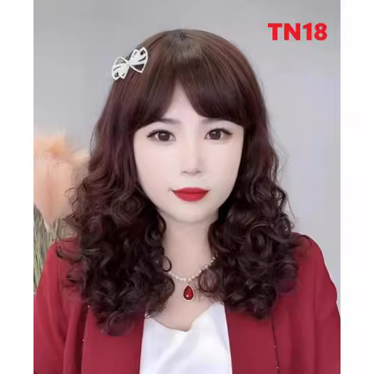 Wig set women's medium and long curly hair large wave head set middle-aged and old mother fiber hair set wool curly long hair wholesale
