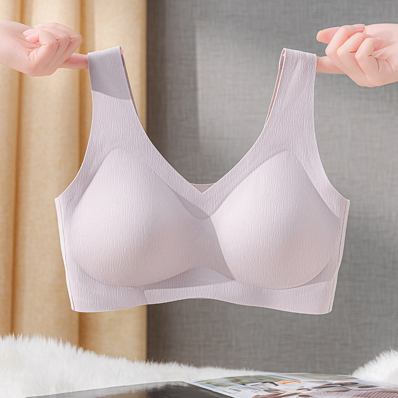 Seamless Underwear Women's push-up anti-sagging integrated fixed Cup thin big chest small wireless bra Seamless Underwear Women's push-up anti-sagging integrated fixed Cup thin big chest small wireless bra