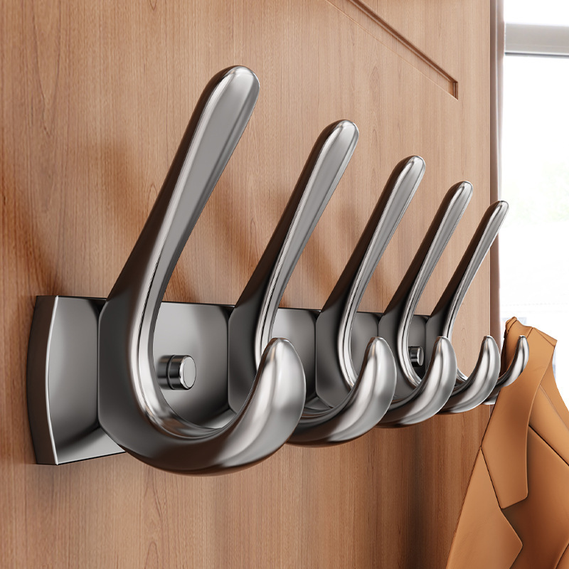 Wall-Mounted Coat Hook Behind the Door, No-Drill Entryway Coat Rack Hook