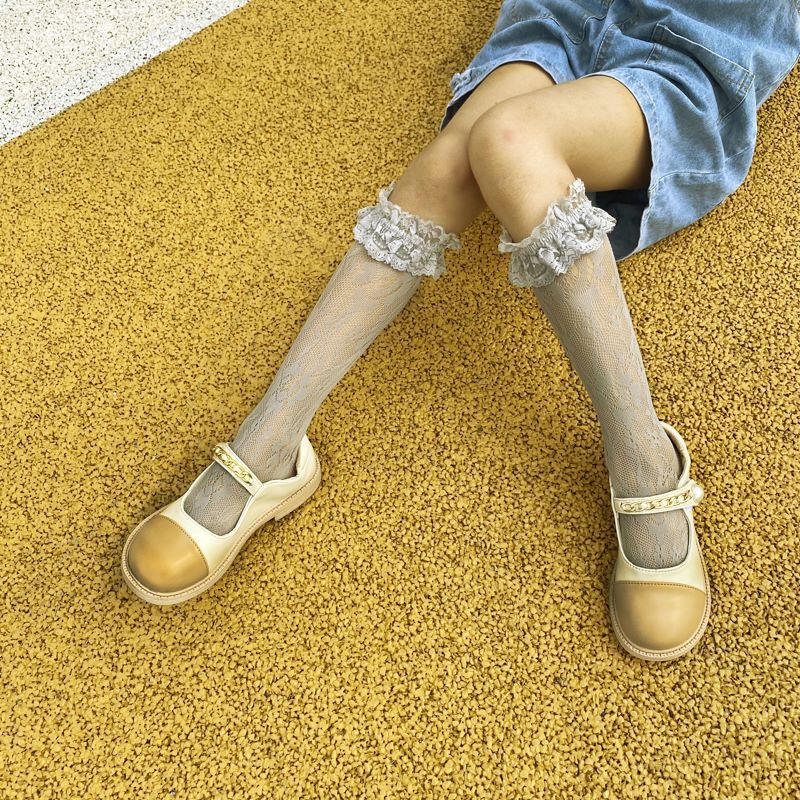 Calcetines de encaje Lolita calcetines de estudiante calcetines de encaje calcetines de media pantorrilla calcetines de pila Lolita mujer fábrica al por mayor