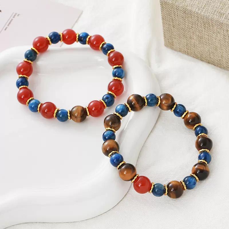 天然蓝晶石手串新中式国潮招财纳福小众高级气质闺蜜女友礼物批发