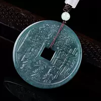 Натуральные товары Изумрудный синий водный горный призрак тратит деньги на нефритовый кулон