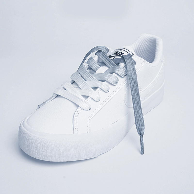 Lona zapatos blancos gradiente cordón transparente doble capa