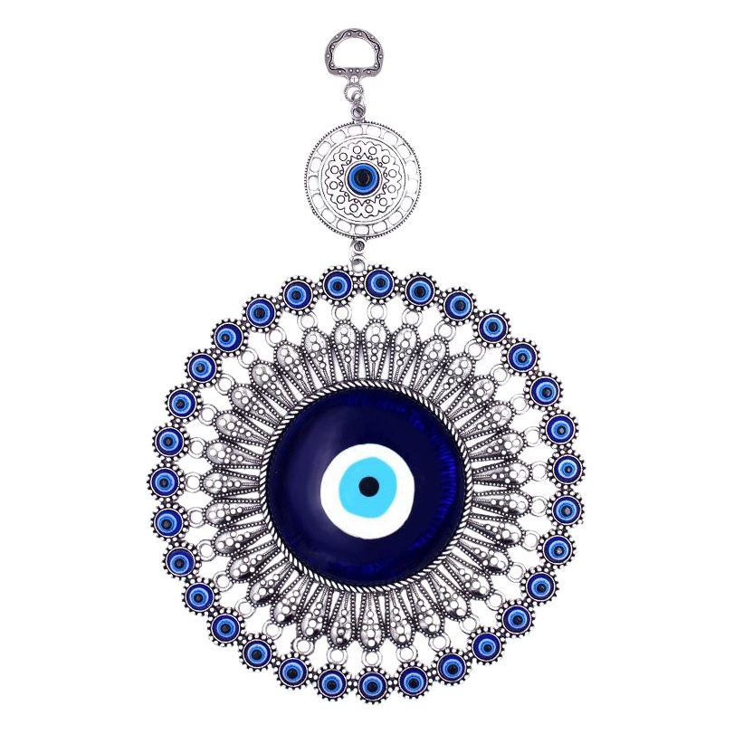 Декоративное украшение для гостиной: серебряный металлический синий турецкий глаз-ловец снов в стиле ретро