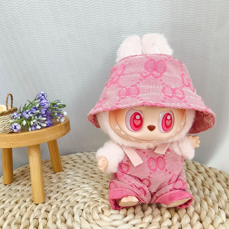 ラブブベビー服新商品2025着用可能ビニールラブブ人形周辺かわいい着せ替えビッグブランドオーバーオールセット|undefined