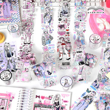 PaperMore心动时刻系列长循环水晶油墨PET胶带漫画少女手帐素材贴
