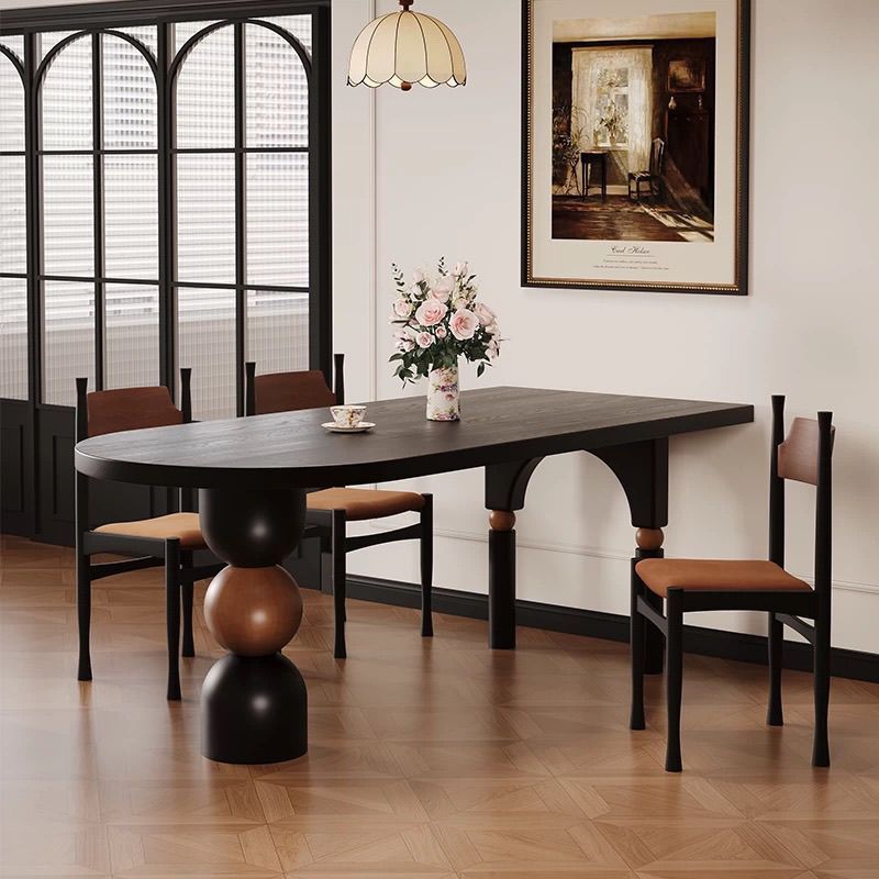 Solid Wood Table, American Retro Style, Distressed Finish, Rectangular Household Dining Table, Popular on Social Media, Pine Wood, European-Style Dining Table
