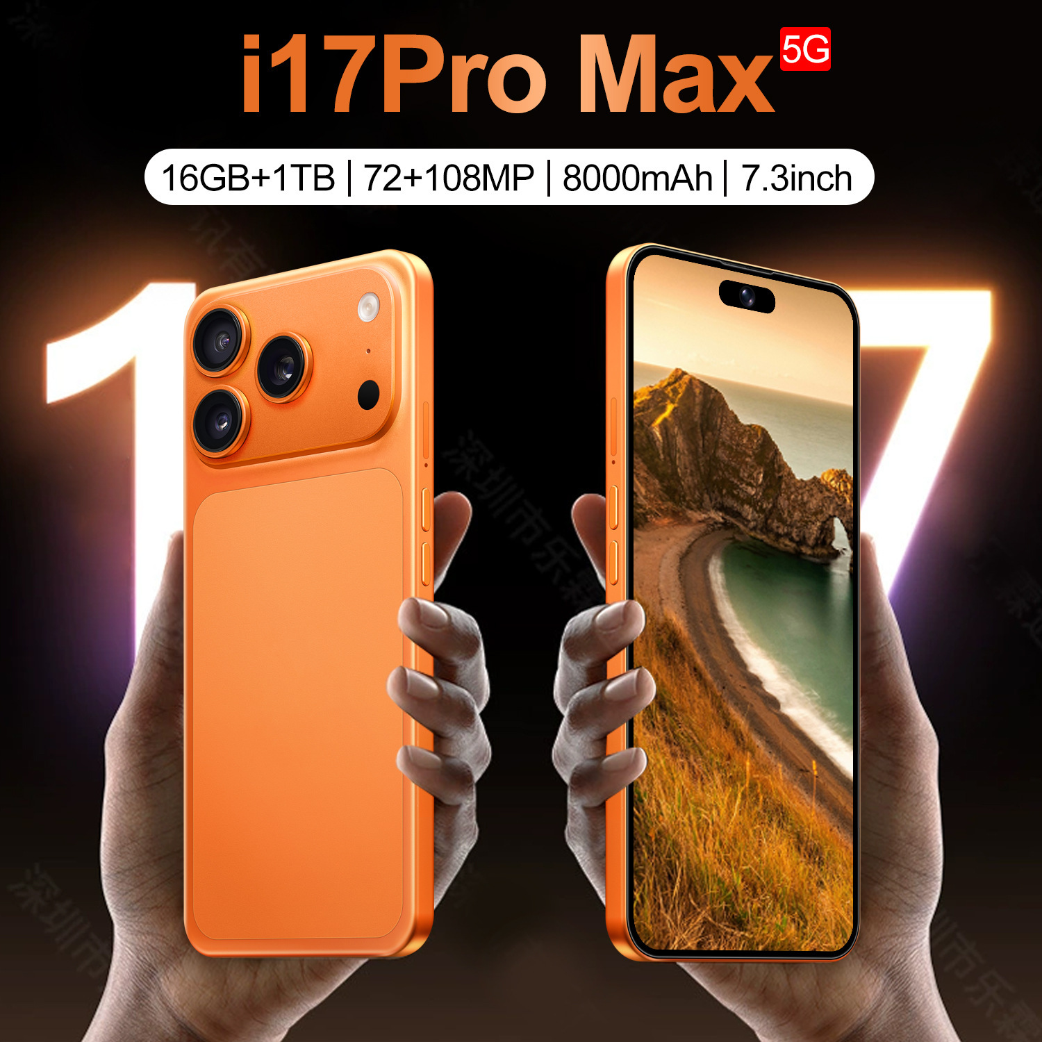 跨境手机I17PromaxTK爆款16GB+1TB网络5G跨境专供手机工厂价批发
