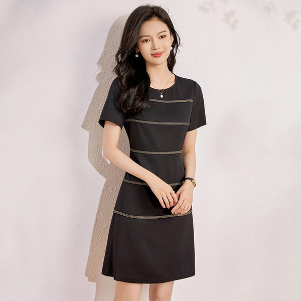 Đầm suông nữ midi mùa hè kiểu mới — 2317301 - Đen