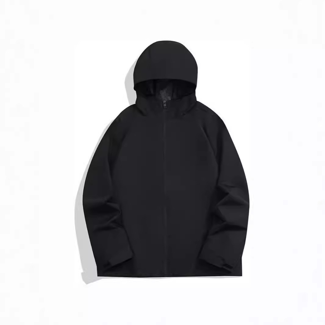 Men's New Outdoor Sports Jacket Thin Windproof Waterproof Black Coat_voghion.com
