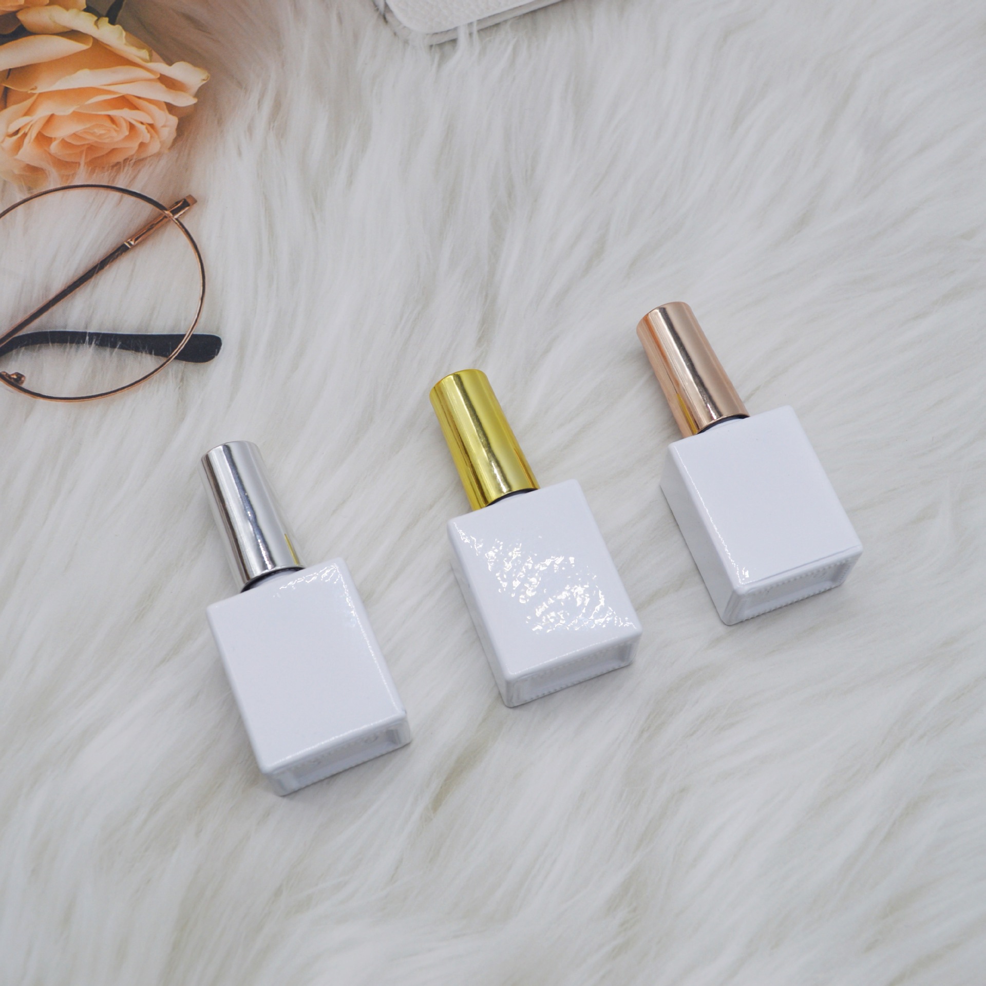 亮白避光指甲油空瓶甲油胶分装瓶玻璃带刷头调配补漆瓶胶水瓶