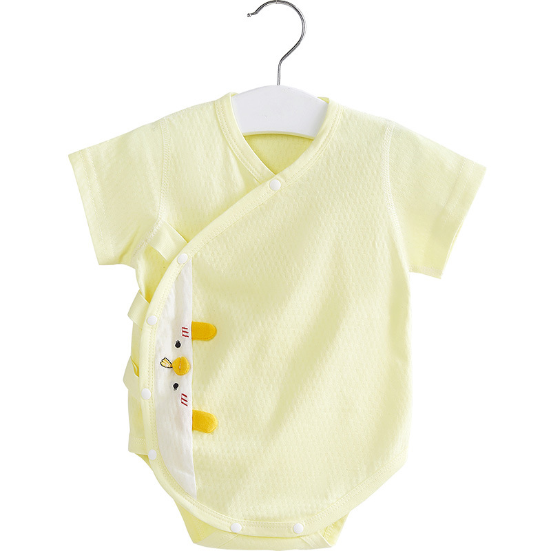 Mono de bebé de verano triángulo mameluco de manga corta funda de algodón ropa de recién nacido hombres y mujeres mameluco funda de bebé