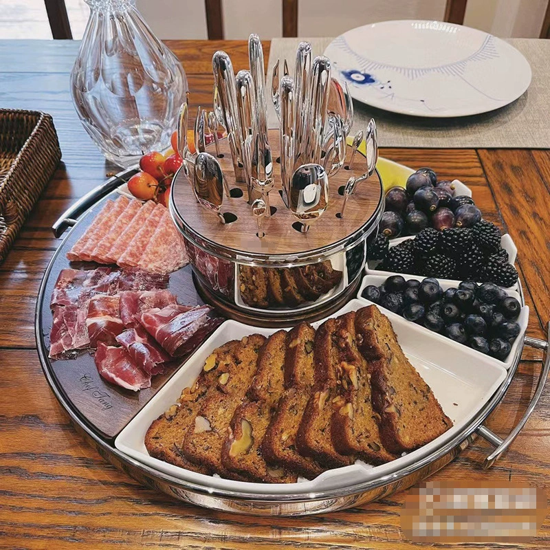Новое настроение Вечеринка Quentin Европейский стиль легкий роскошный поднос для посуды из нержавеющей стали Закуски Блюдо для закусок для подарков