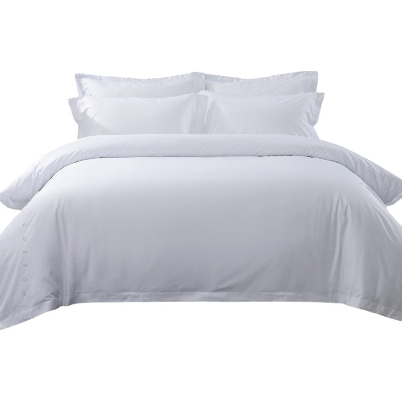 Hotel Linen Factory Pure Cotton White Bed Sheet, Pillowcase, Duvet Cover, Bedding Four-Piece Set for Hotels and Guesthouses