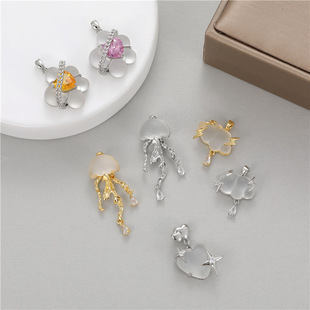 Cute white gold flowers love clouds jellyfish handmade diy jewelry necklace bracelet pendant accessories pendant wholesale