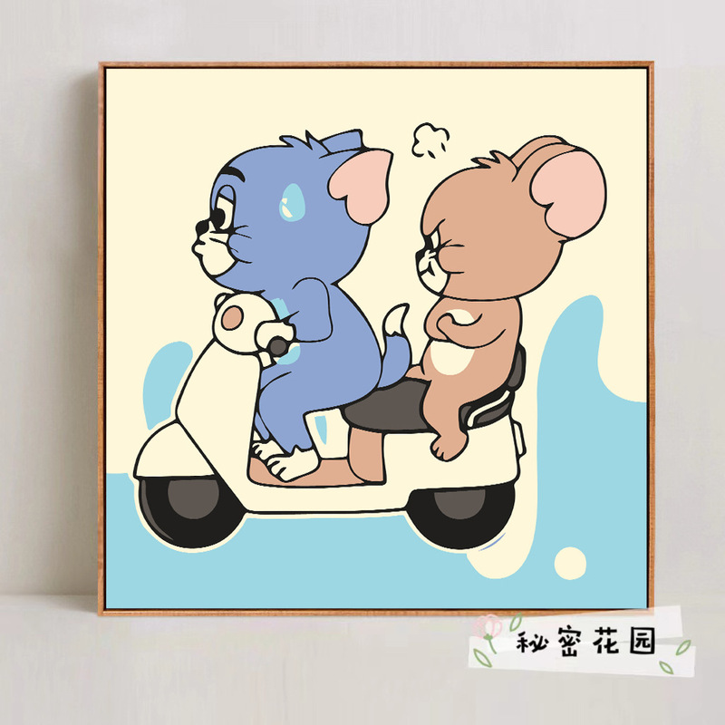 子猫デジタル油絵 diy 着色かわいい漫画動物手作り子供のシンプルな油絵装飾卸売|undefined