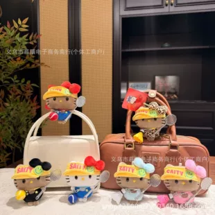 Брелок Hello Kitty в солнечной шляпе с ракеткой игрушка-подарок