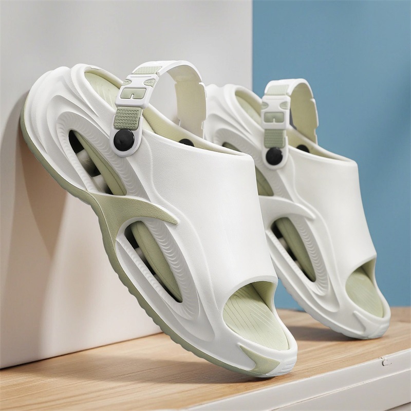 Coconut Sandals for Home Leisure, Lazy Slip-On Open-Toe Breathable Slippers, Eva Thick-Soled Men's Summer Comfortable Shoes