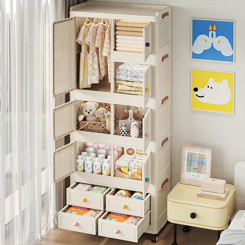 Gabinete de almacenamiento de dopamina, armario doméstico para niños, armario plegable sin instalación, caja de almacenamiento de ropa, juguetes, artículos diversos