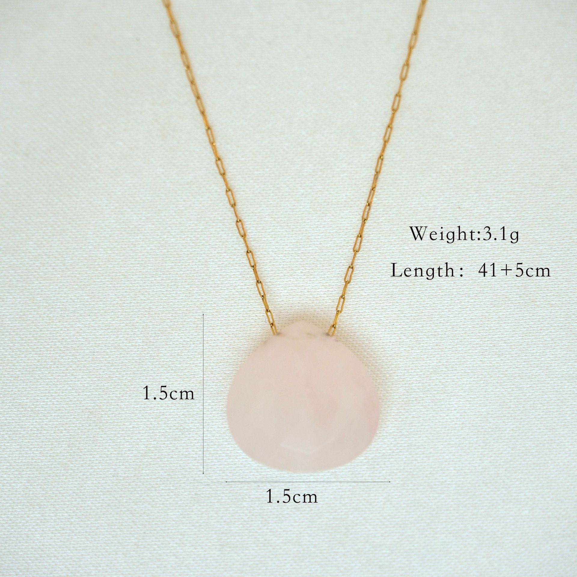 Family Gathering, Date Occasion IG Style French Style Cross Moon Natural Stone Titanium Steel 14K Gold Plated Pendant Necklace In Bulk