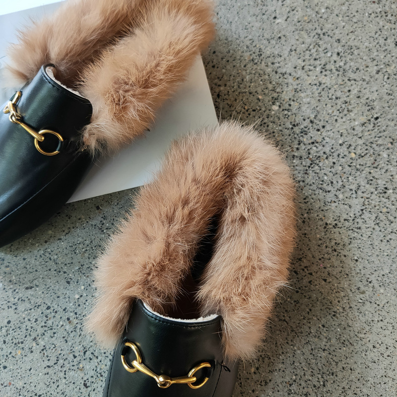 metal decor furry flat shoes Nihaostyles wholesale clothing vendor NSCA74645