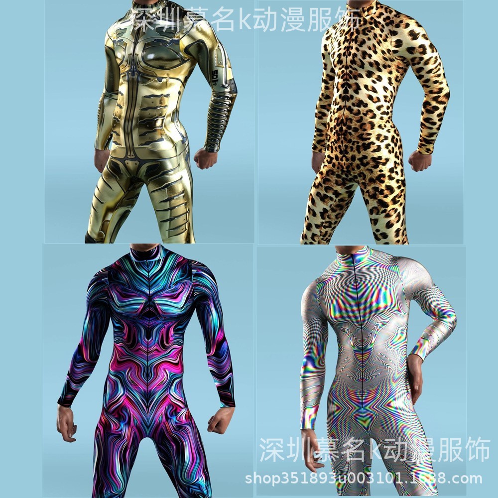 2023 Halloween New Bodysuit 3D Digital Printing Adult Cosplay One-Piece Costume