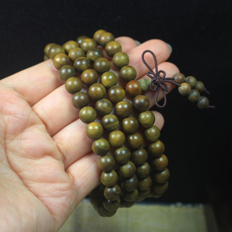 Argentina green sandalwood submerged old material 8mm bracelet bracelet men and women sandalwood beads rosary beads play gifts wholesale