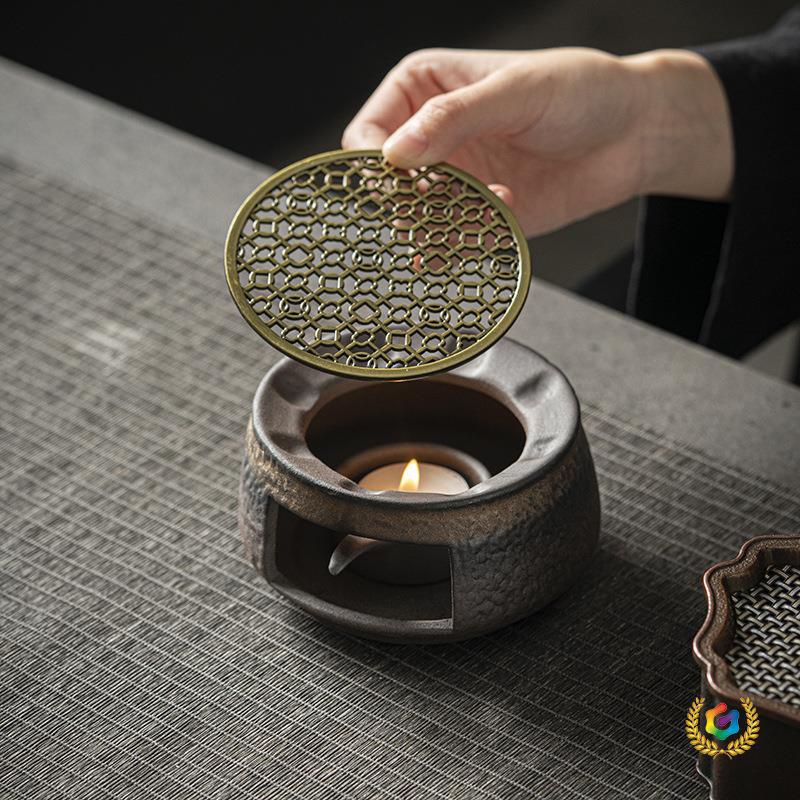 ✪ Wholesale Vintage Candle Heating Tea Warmer Base Incense Burner Tea Stove Open Flame Orange Roasting Stove Hot Tea Warmer