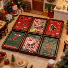 新款圣诞系列托盘食玩捏捏盘子树脂配件批发奶油胶diy冰箱贴材料