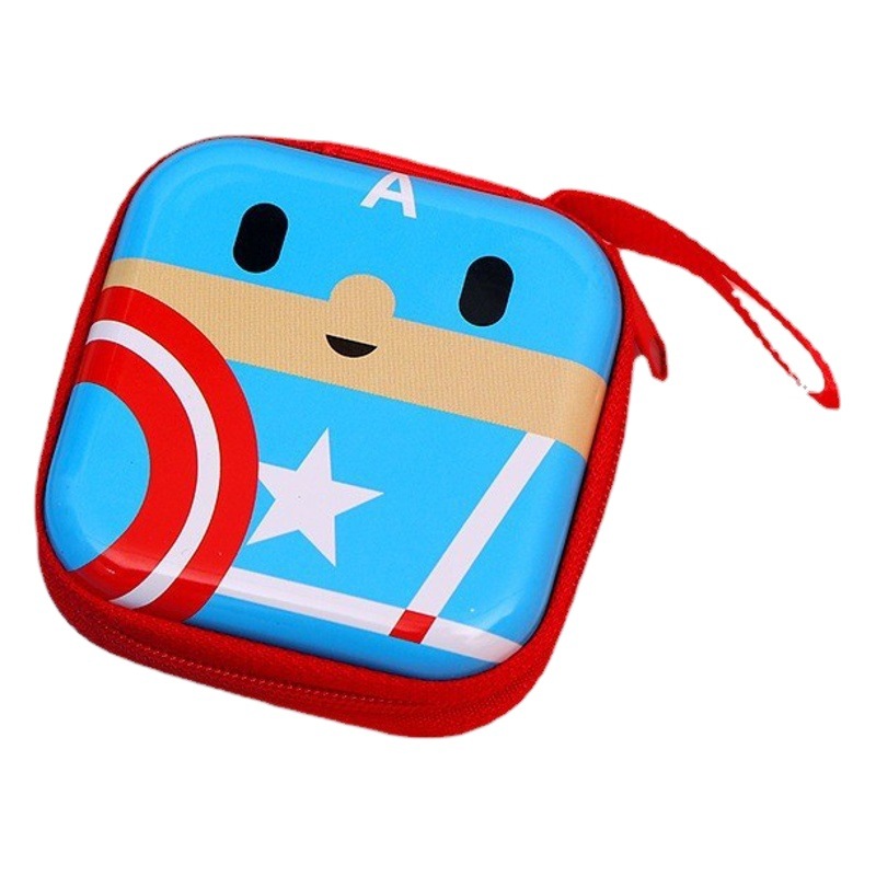 New Year of the Goat Tinplate Coin Purse Square Coin Zipper Storage Box Earphone Data Cable Christmas Organizer Bag